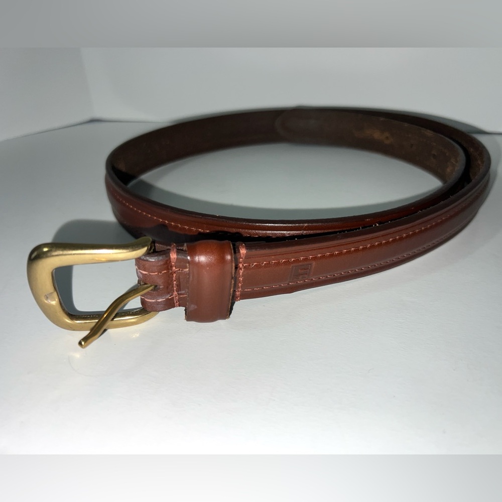 Vintage 1980s CRL Chaps Ralph Lauren Brown‎ Genuine Leather Belt Argentina Made